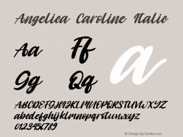 Angelica Caroline Italic Version 1.00;June 18, 2020;FontCreator 12.0.0.2563 64-bit图片样张