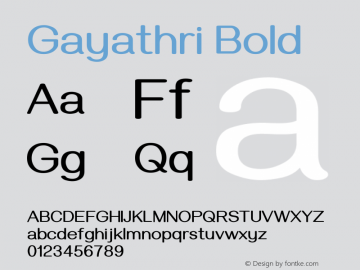 Gayathri Bold Version 1.110图片样张