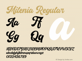 Milenia Version 1.00;August 26, 2021;FontCreator 11.5.0.2430 32-bit图片样张