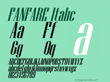 FANFARE Italic Version 1.00;July 19, 2021;FontCreator 13.0.0.2683 32-bit图片样张