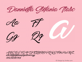 Dannieffa Stefania Italic Version 1.00;August 3, 2021;FontCreator 13.0.0.2683 64-bit图片样张