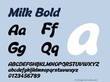 Milk Bold Version 1.000 | wf-rip DC20130405图片样张