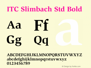 ITC Slimbach Std Bold OTF 1.018;PS 001.000;Core 1.0.31;makeotf.lib1.4.1585图片样张