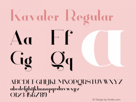 Kavaler-Regular Version 1.002;Fontself Maker 3.0.0-3;YWFTv17图片样张