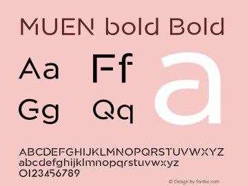 MUEN bold Bold Version 1.002;hotconv 1.0.109;makeotfexe 2.5.65596图片样张