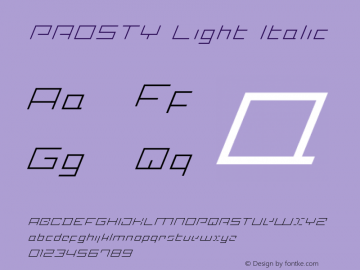 PROSTY Light Italic Version 001.020.06.26 | wf-rip DC20200725图片样张