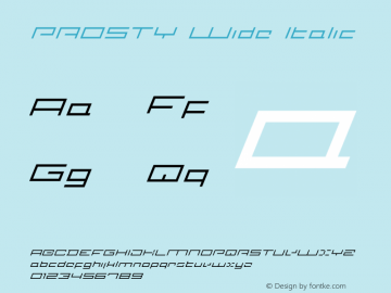 PROSTY Wide Italic Version 001.020.06.26 | wf-rip DC20200725图片样张