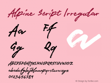 Alpine Script Irregular Version 1.000图片样张