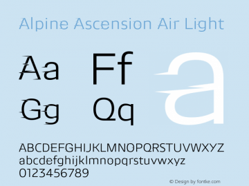 Alpine Ascension Air Light Version 1.001;PS 1.1;hotconv 1.0.72;makeotf.lib2.5.5900图片样张
