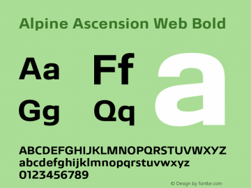 Alpine Ascension Web Bold Version 1.001;PS 1.1;hotconv 1.0.72;makeotf.lib2.5.5900图片样张