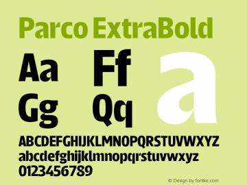 Parco ExtraBold Version 1.001;FEAKit 1.0图片样张