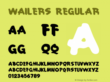 Wailers-Regular Version 1.003;Fontself Maker 3.5.4图片样张