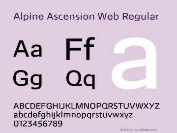 AlpineAscensionWeb Regular Version 1.001;PS 1.1;hotconv 1.0.72;makeotf.lib2.5.5900图片样张