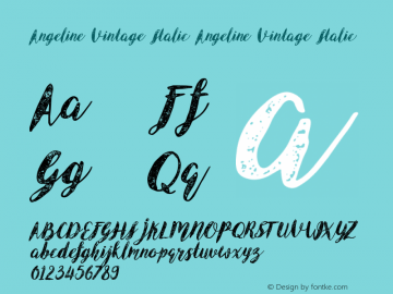 Angeline Vintage Italic Version 1.000;PS 001.001;hotconv 1.0.56图片样张
