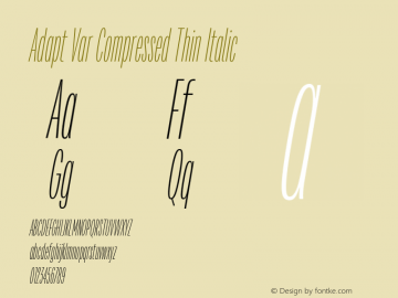 Adapt Var Compressed Thin Italic 1.035图片样张