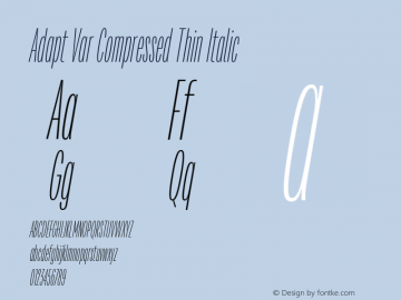 Adapt Var Compressed Thin Italic 1.031图片样张