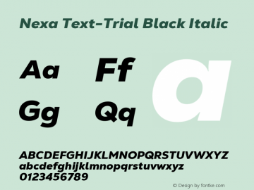 Nexa Text-Trial Black Italic Version 1.001图片样张