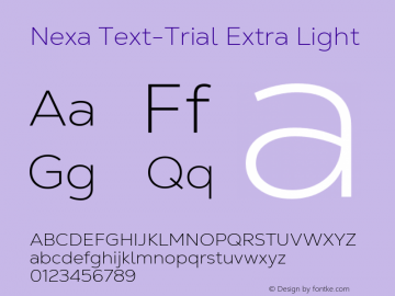 Nexa Text-Trial Extra Light Version 1.001图片样张