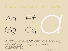 Nexa Text-Trial Thin Italic Version 1.001图片样张