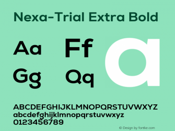Nexa-Trial Extra Bold Version 2.001图片样张