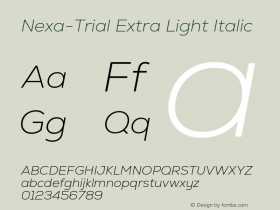 Nexa-Trial Extra Light Italic Version 2.001图片样张