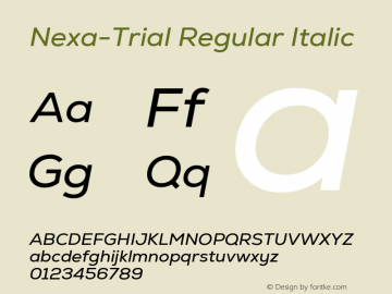 Nexa-Trial Regular Italic Version 2.001图片样张