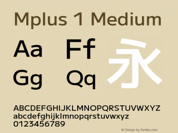 Mplus 1 Medium Version 1.000; ttfautohint (v1.8.3)图片样张