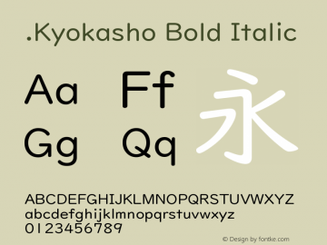 .Kyokasho Bold Italic 图片样张