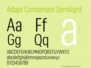 Adapt Condensed Semilight Version 1.033;hotconv 1.0.109;makeotfexe 2.5.65596图片样张