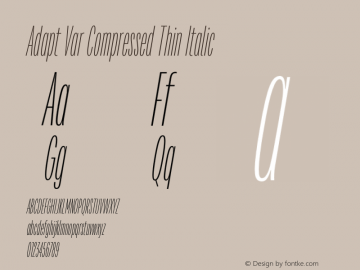 Adapt Var Compressed Thin Italic 1.033图片样张