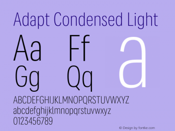 Adapt Condensed Light Version 1.033;hotconv 1.0.109;makeotfexe 2.5.65596图片样张