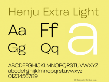 Henju-ExtraLight Version 1.000图片样张