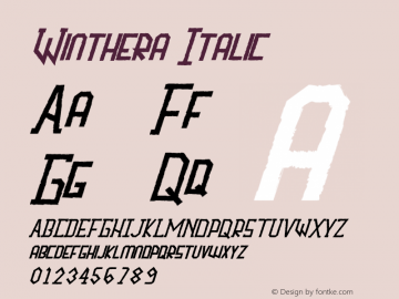 Winthera Italic Version 1.002;Fontself Maker 3.5.4图片样张