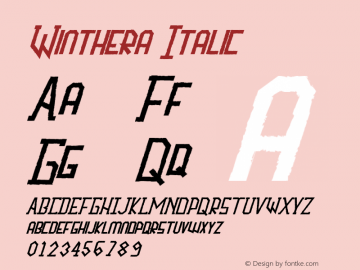 Winthera Italic Version 1.002;Fontself Maker 3.5.4图片样张