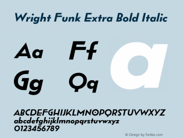 Wright Funk Extra Bold Italic 1.000图片样张