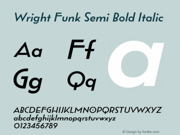 Wright Funk Semi Bold Italic 1.000图片样张