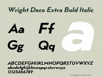 Wright Deco Extra Bold Italic 1.000图片样张