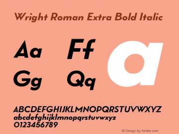Wright Roman Extra Bold Italic 1.000图片样张