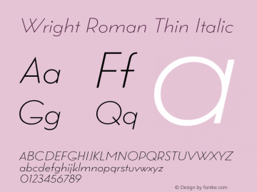 Wright Roman Thin Italic 1.000图片样张