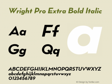 Wright Pro Extra Bold Italic 1.000图片样张