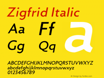 Zigfrid Italic 1.000图片样张