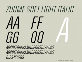 Zuume Soft Light Italic 1.000图片样张