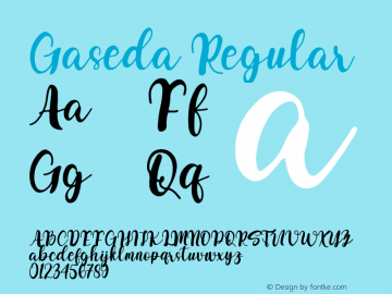 Gaseda Version 1.00;August 23, 2021;FontCreator 13.0.0.2683 64-bit图片样张