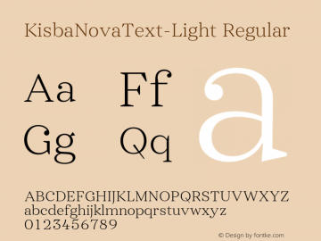 Kisba Nova Text W05 Light Version 1.00图片样张