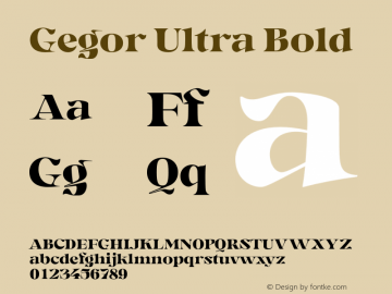 Gegor Ultra Bold Version 1.000;hotconv 1.0.109;makeotfexe 2.5.65596图片样张