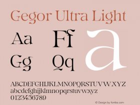 Gegor Ultra Light Version 1.000;hotconv 1.0.109;makeotfexe 2.5.65596图片样张