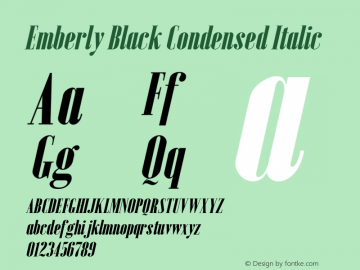 Emberly Black Condensed Italic Version 1.000图片样张