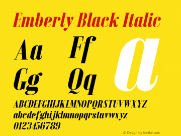 Emberly Black Italic Version 1.000图片样张