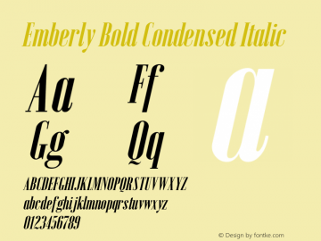 Emberly Bold Condensed Italic Version 1.000图片样张