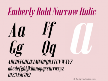 Emberly Bold Narrow Italic Version 1.000图片样张